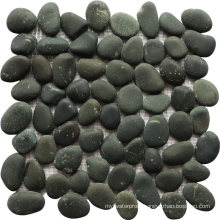 Black Random Marble Look Stone Mosaic Pebble Mosaic